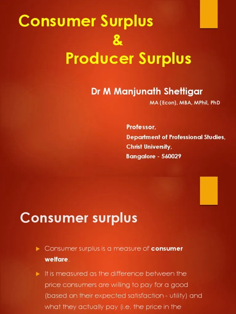 ECONOMICS Consumer Surplus & Producer Surplus PDF