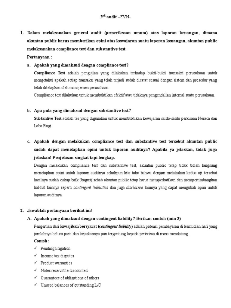 Compliance Test adalah pengujian yang dilakukan terhadap buktibukti