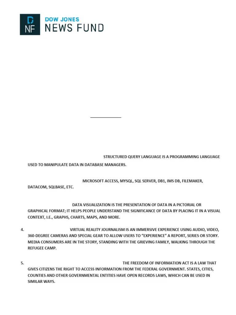 2017 Data Journalism/Digital Media Test Answer Key PDF Malware