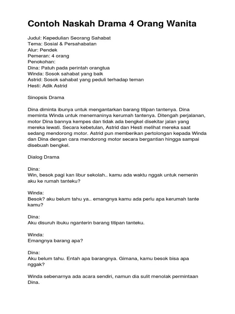 Contoh Naskah Drama 4 Orang | PDF