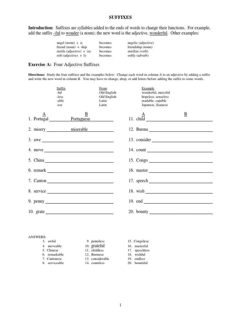 SuffixesGREprep.pdf Adjective Adverb