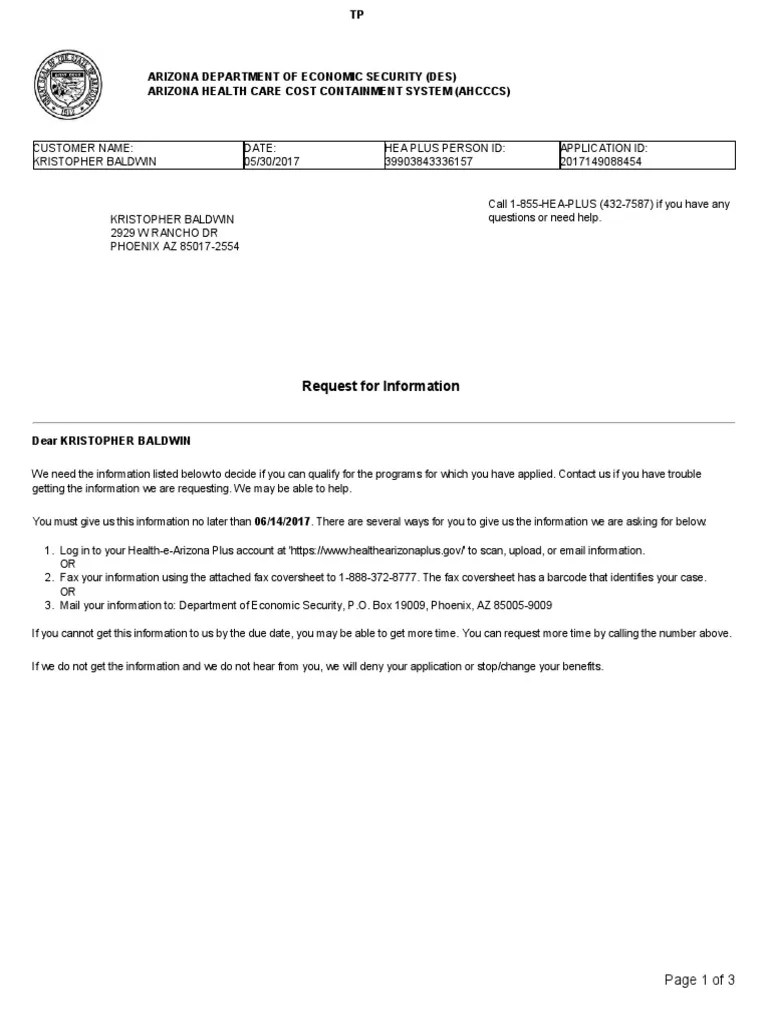 Request for Additional Documentation to Verify Eligibility for Public Assistance Programs PDF