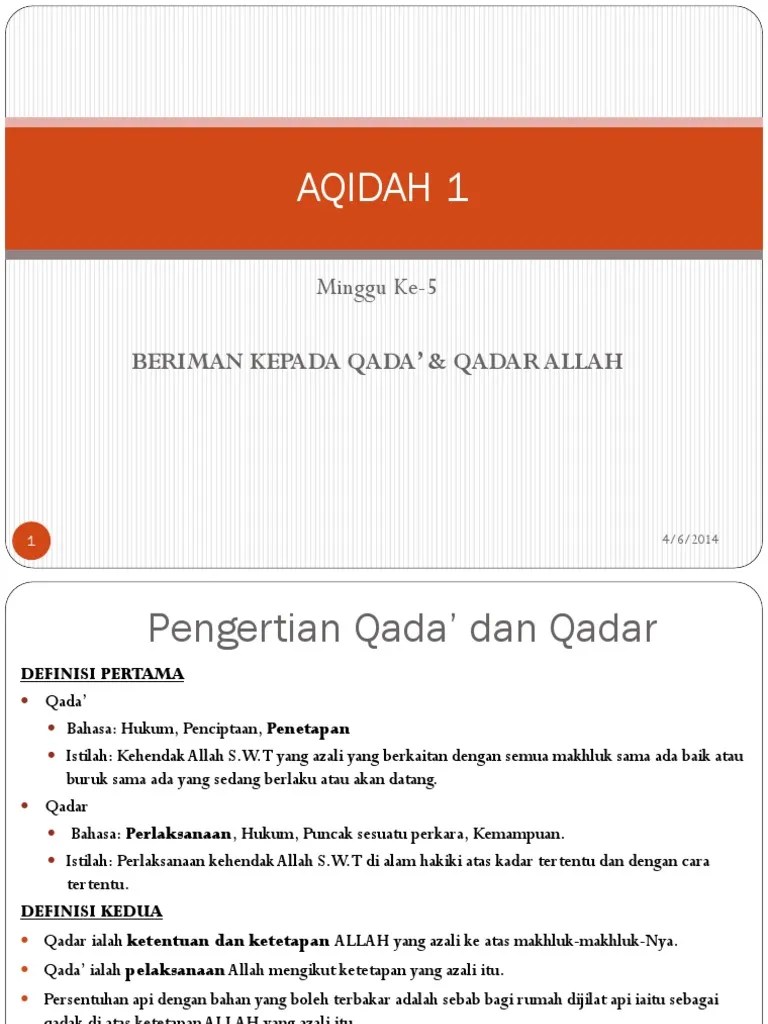 Beza Qada Dan Qadar Gak Patii