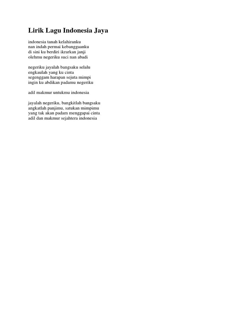Lirik Lagu Indonesia Jaya PDF