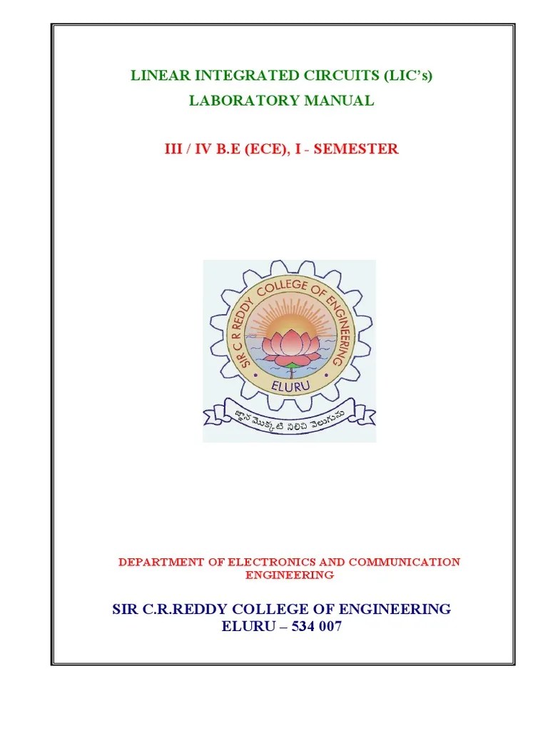 Analog Electronics LAB Manual PDF Operational Amplifier Direct Current