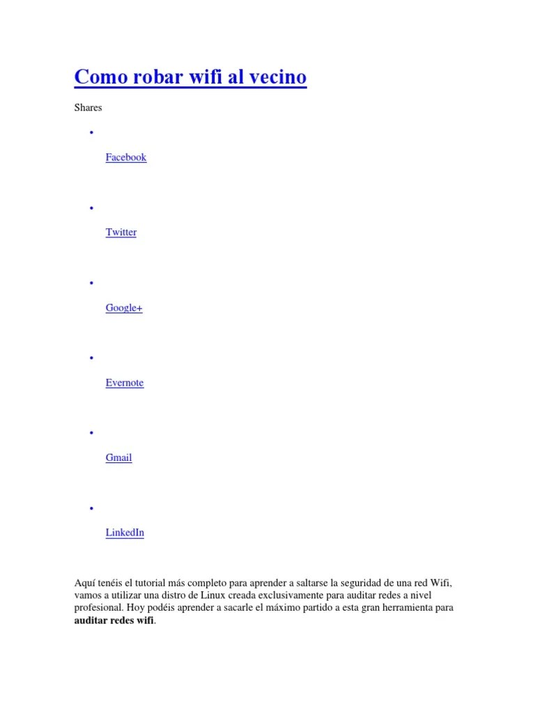 Como Robar Wifi Al Vecino Ios I Phone