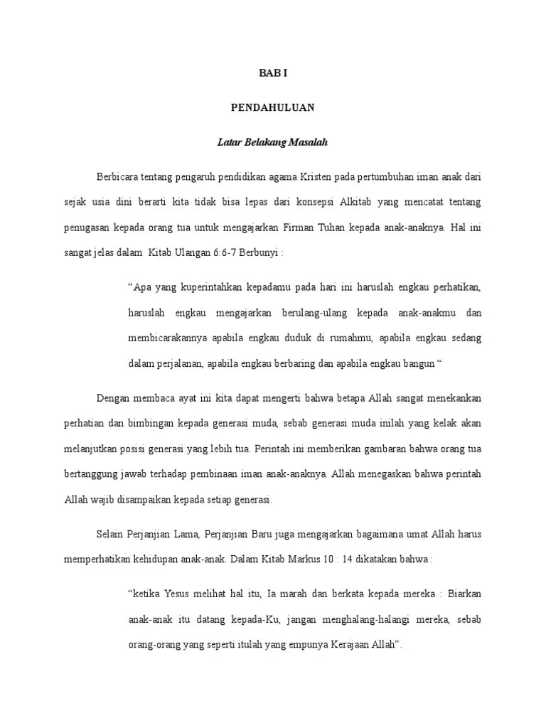 15 Contoh Skripsi Pendidikan Agama Kristen