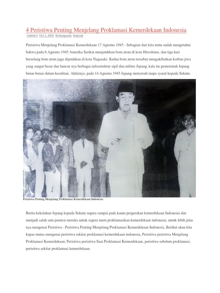 Peristiwa2 Penting Setelah Proklamasi | PDF