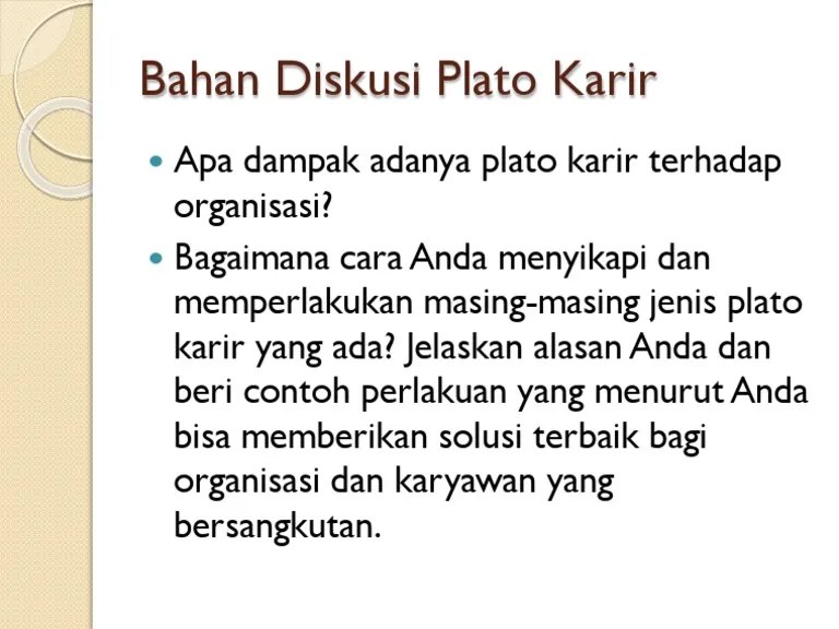 Bahan Diskusi Plato Karir | PDF