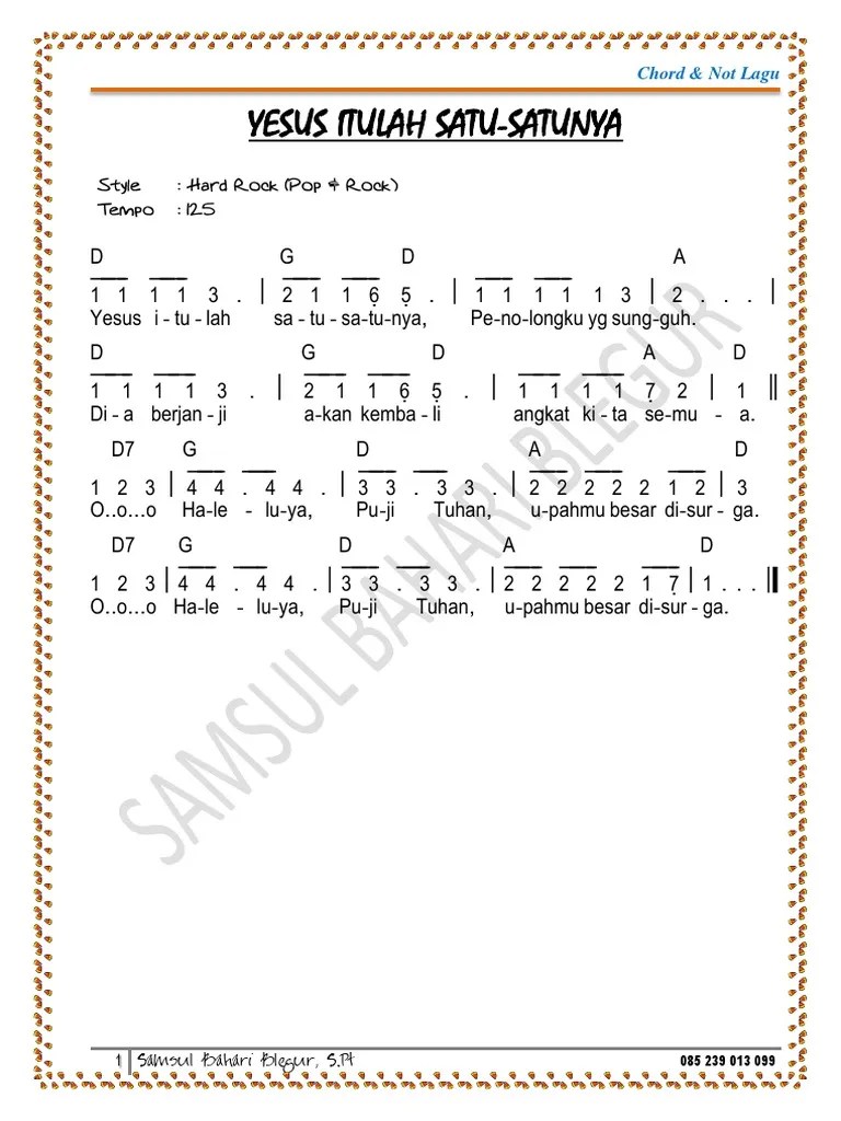 Chord Dan Not Angka Lagu Rohani Hidup Ini Adalah Kesempatan