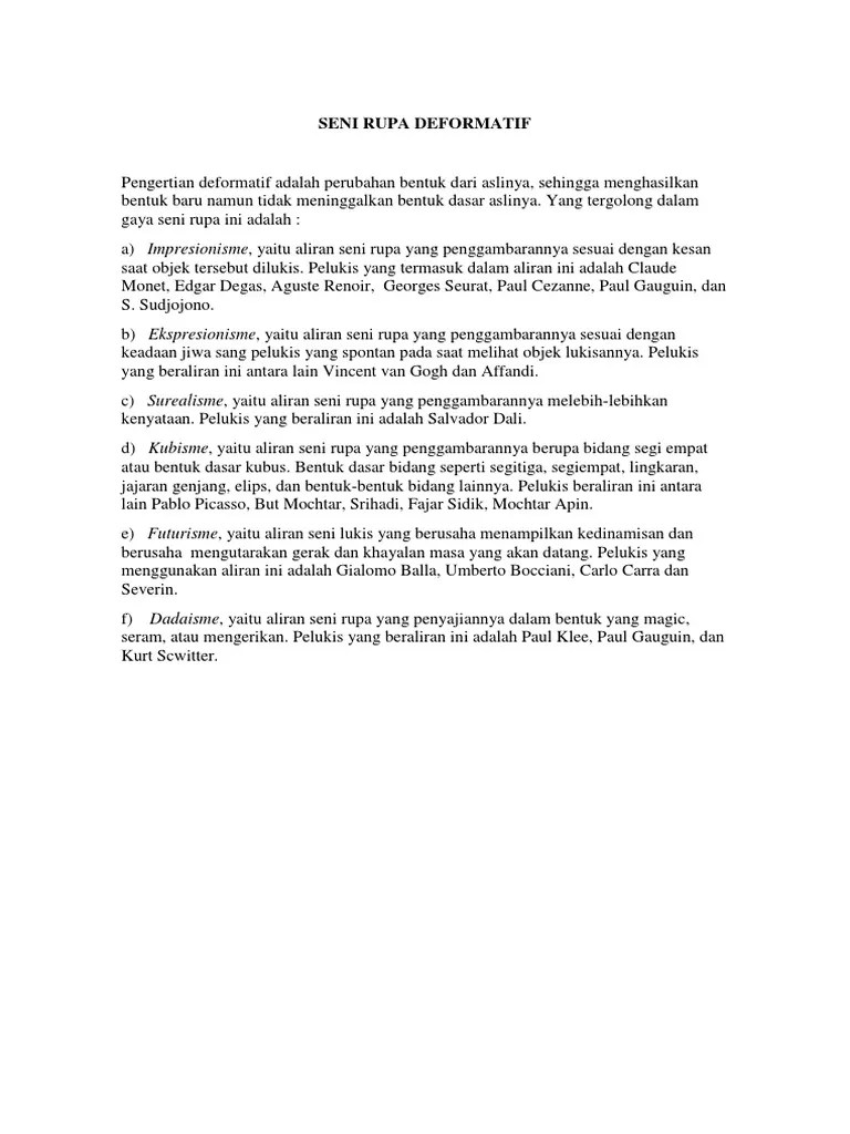 Seni Rupa Deformatif | PDF