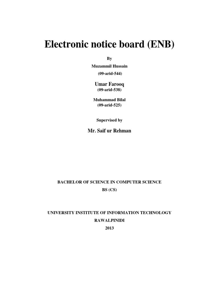 Electronic Notice Board ENB SRS 16.4.13 PDF User