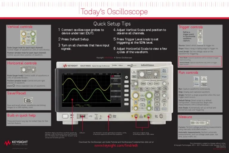 KeySight Oscilloscope Quick Setup Tips Poster Engineering Computer
