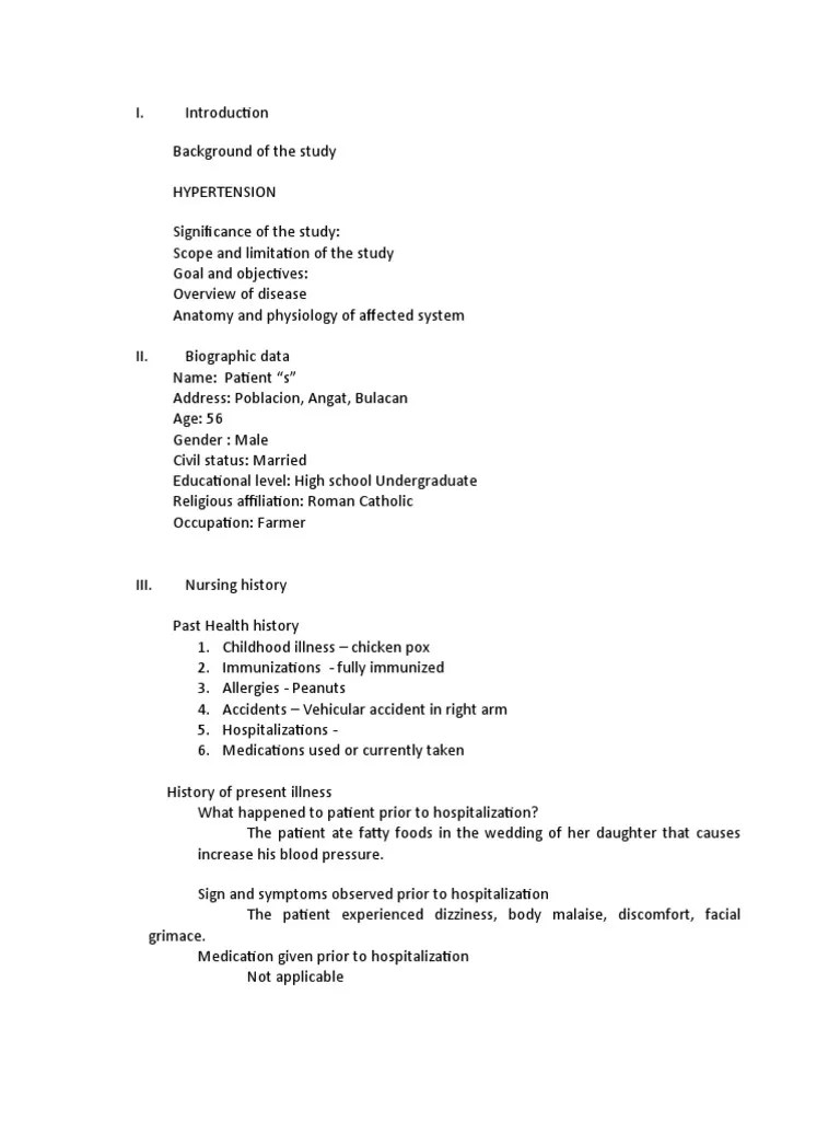 Case Presentation Format