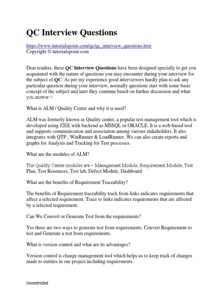 QC Interview Questions Data Warehouse Oracle Database