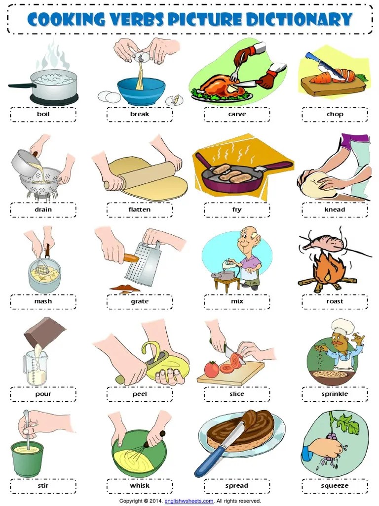 cooking verbs esl picture dictionary worksheet.pdf