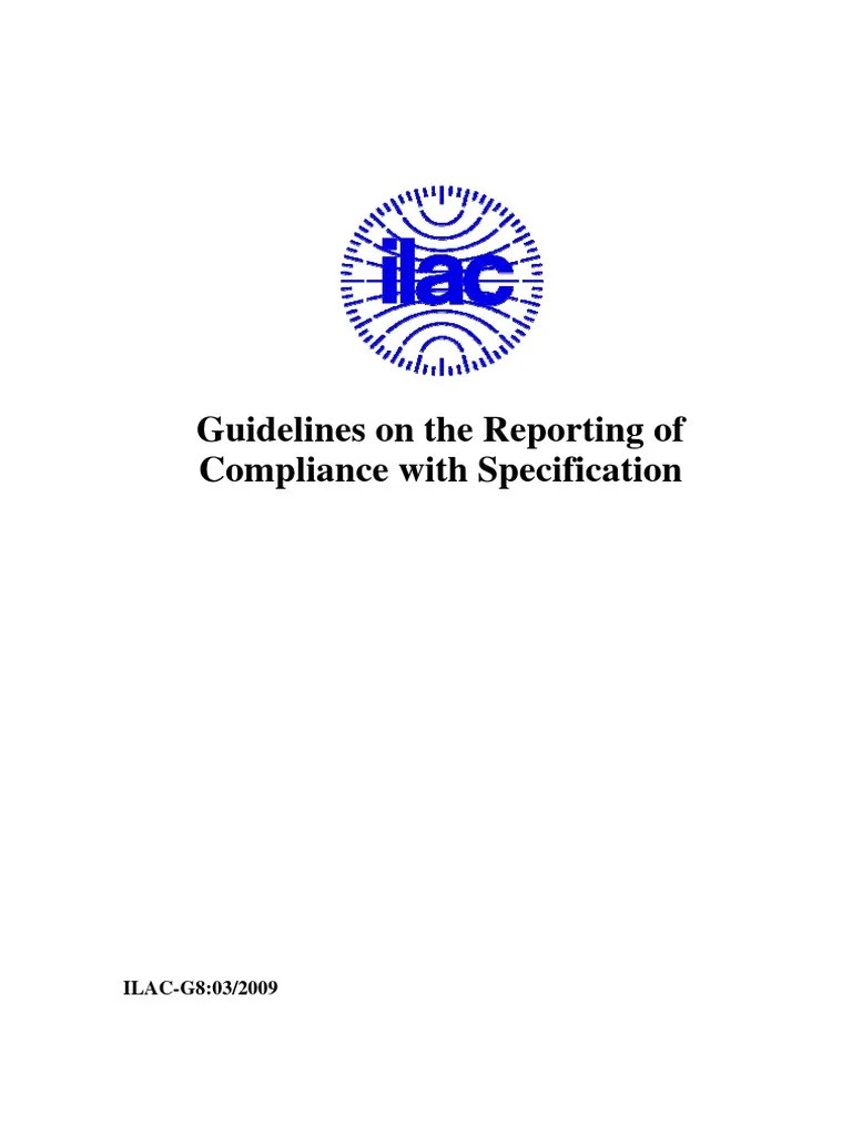 ILAC G8 03 2009 Guidelines On The Reporting of Compliance With