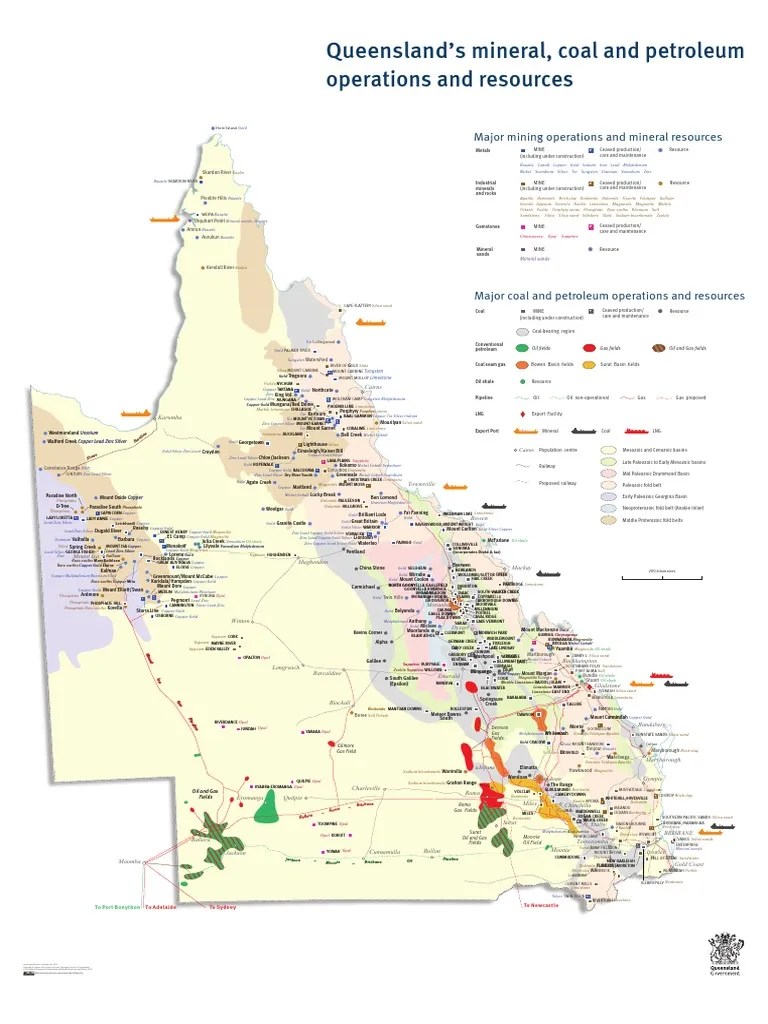 Qld Resources Map Minerals Mining
