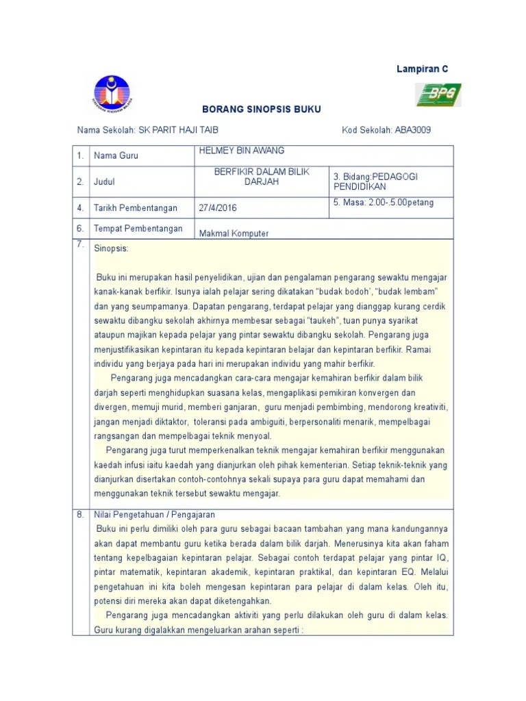 Bacaan Ilmiah Sinopsis Buku Ladap 2020