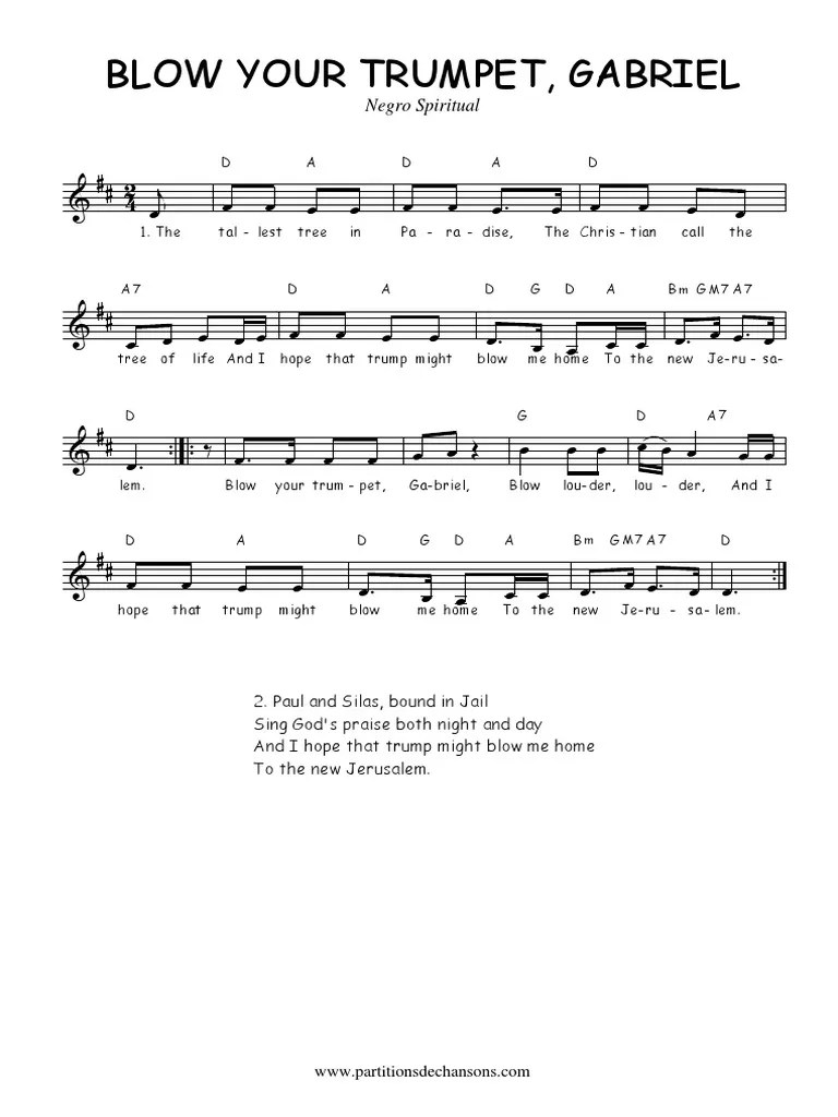 Traditionnel Blow Your Trumpet, Gabriel PDF