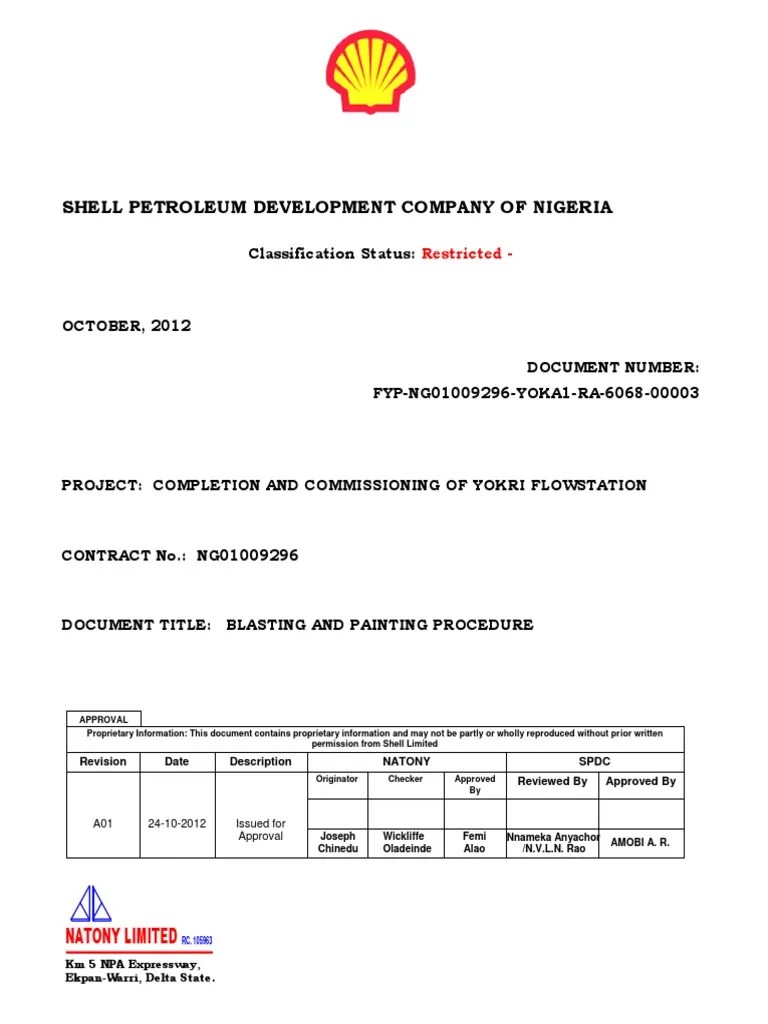 Blasting and Painting Procedure PDF PDF Quality Assurance Abrasive