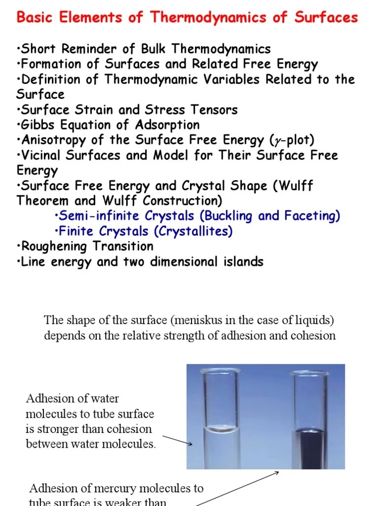 2 Surface Thermodynamics 2012.pdf Surface Tension Stress (Mechanics)