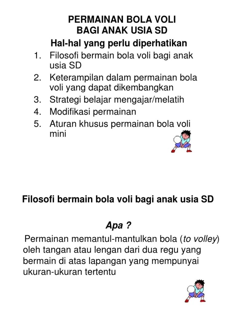 Permainan Bola Voli Bagi Anak Usia SD | PDF