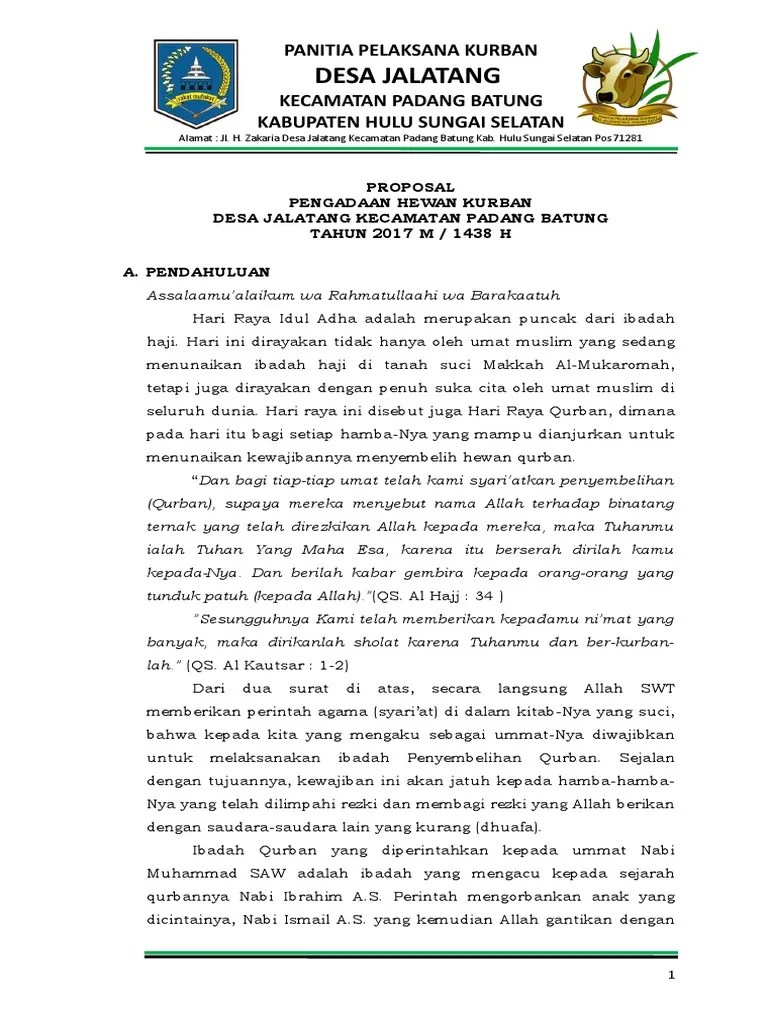 Penyedia jasa layanan aqiqah siap saji keluarga anda. Proposal Permohonan Hewan Kurban Pdf