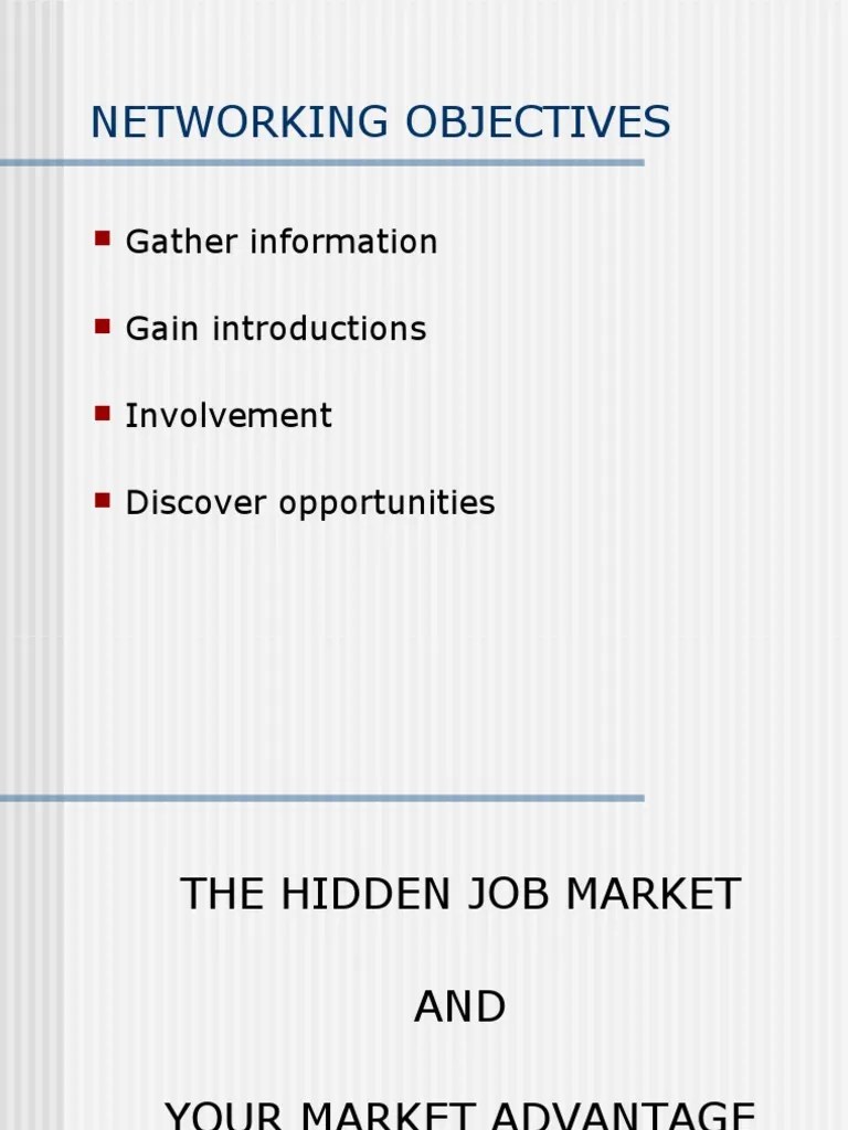Networking Objectives PDF Business Communication