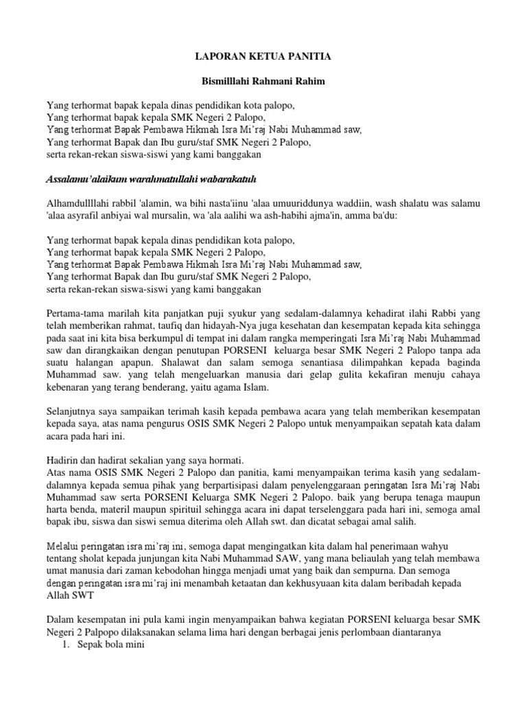 Laporan Ketua Panitia | PDF