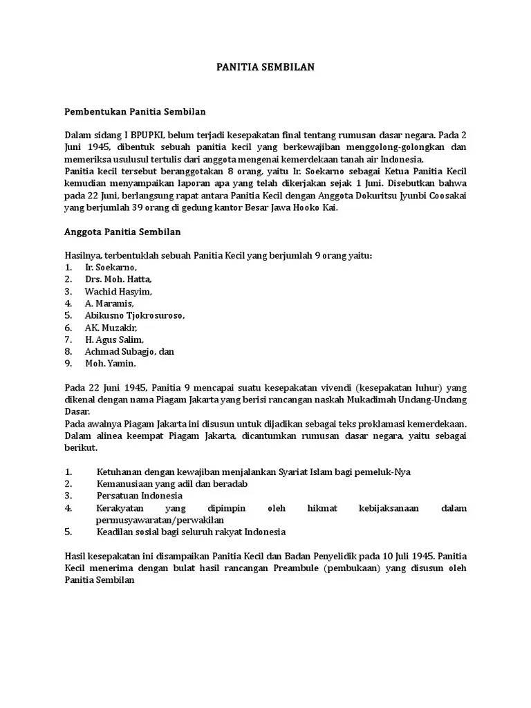 Panitia Sembilan | PDF
