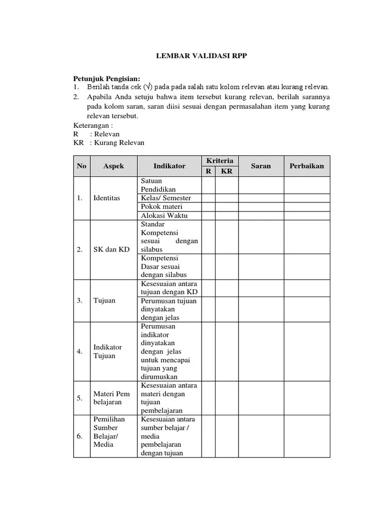 LEMBAR VALIDASI RPP