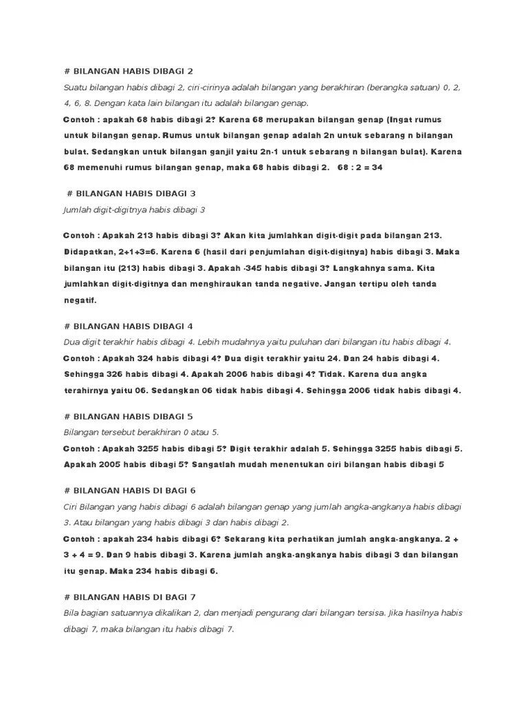 Bilangan Habis Dibagi 2 | PDF