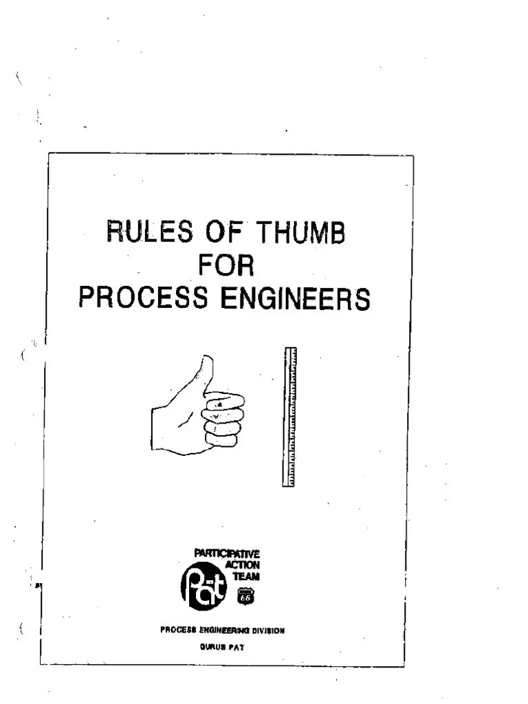 Rules of Thumb for Process Engineers