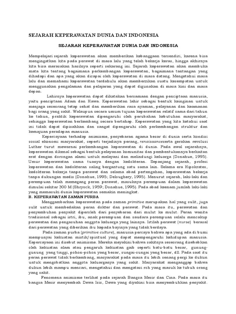 Sejarah Keperawatan Dunia Dan Indonesia | PDF