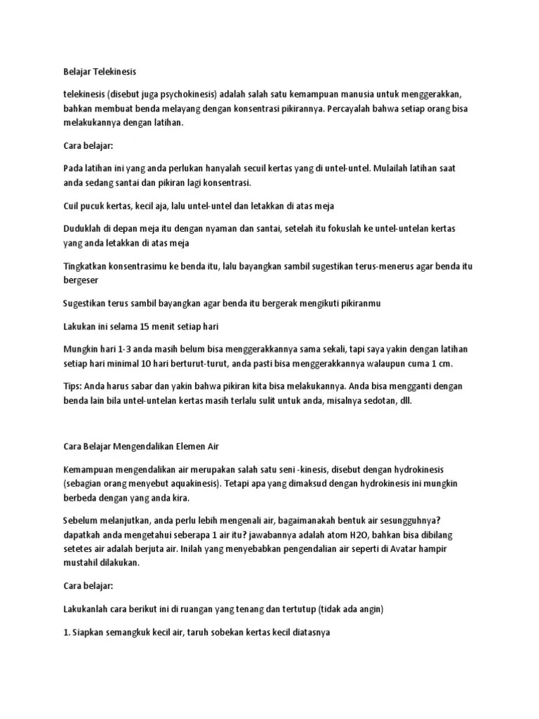 Cara Belajar Telekinesis – Sedang