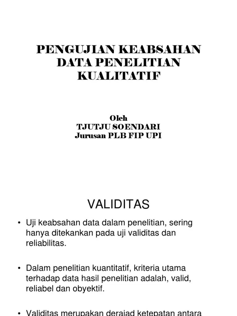 Keabsahan Data - PPT (Compatibility Mode) | PDF