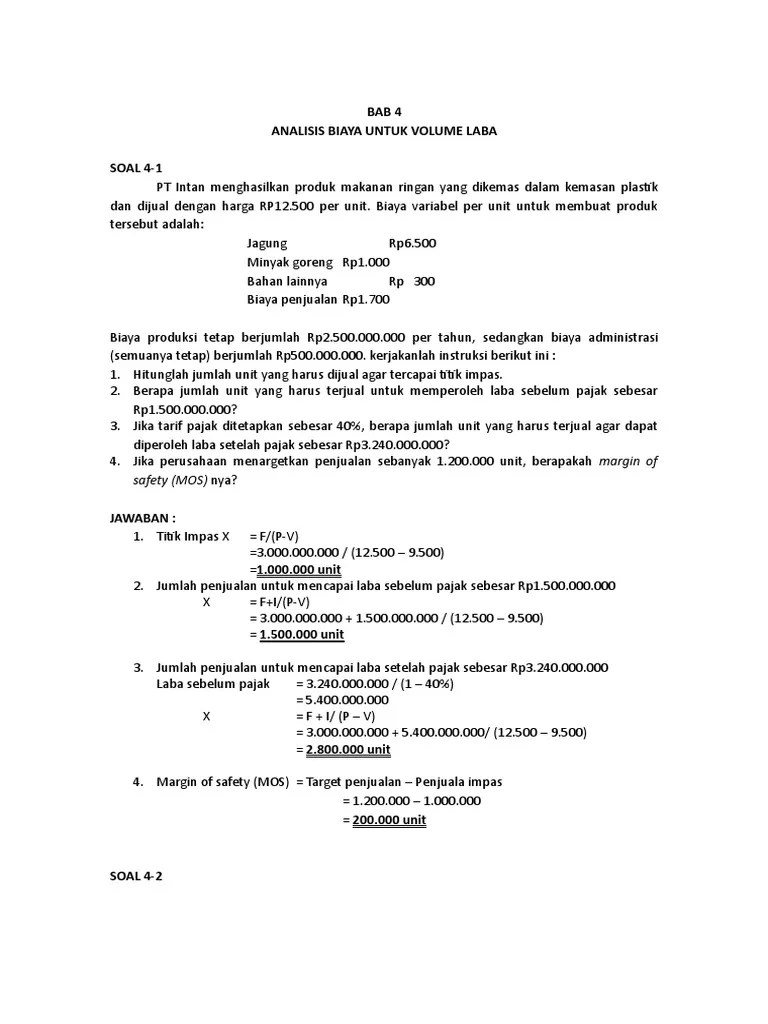 Soal Dan Pembahasan Akuntansi Manajemen