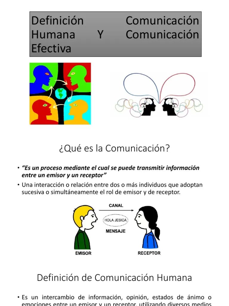 Definición Comunicación Humana Y Comunicación Efectiva