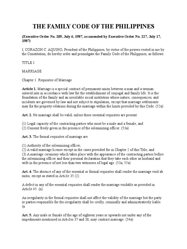 The Family Code of The Philippines PDF