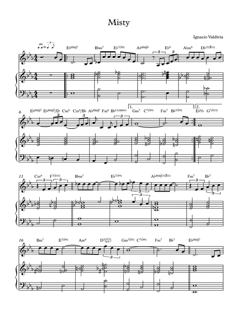 Misty (Alto Sax) Partitura Completa