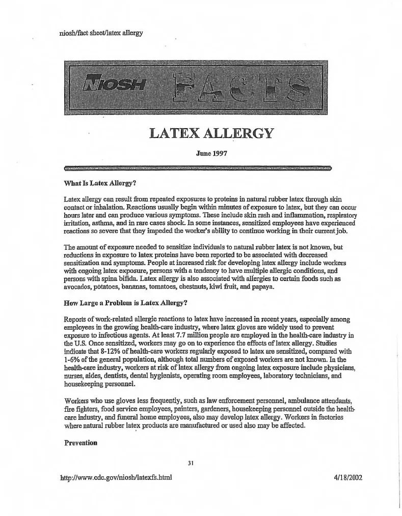 Latex Allergy