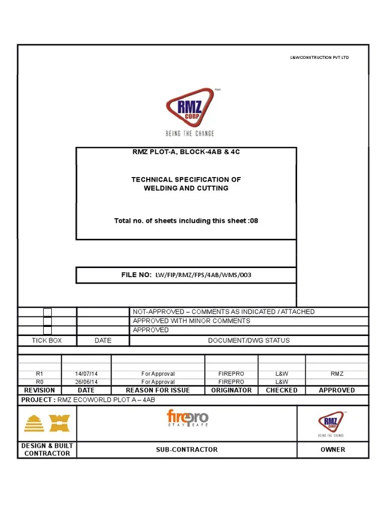 WMS003 Method Statement Welding and Cutting Welding Joining