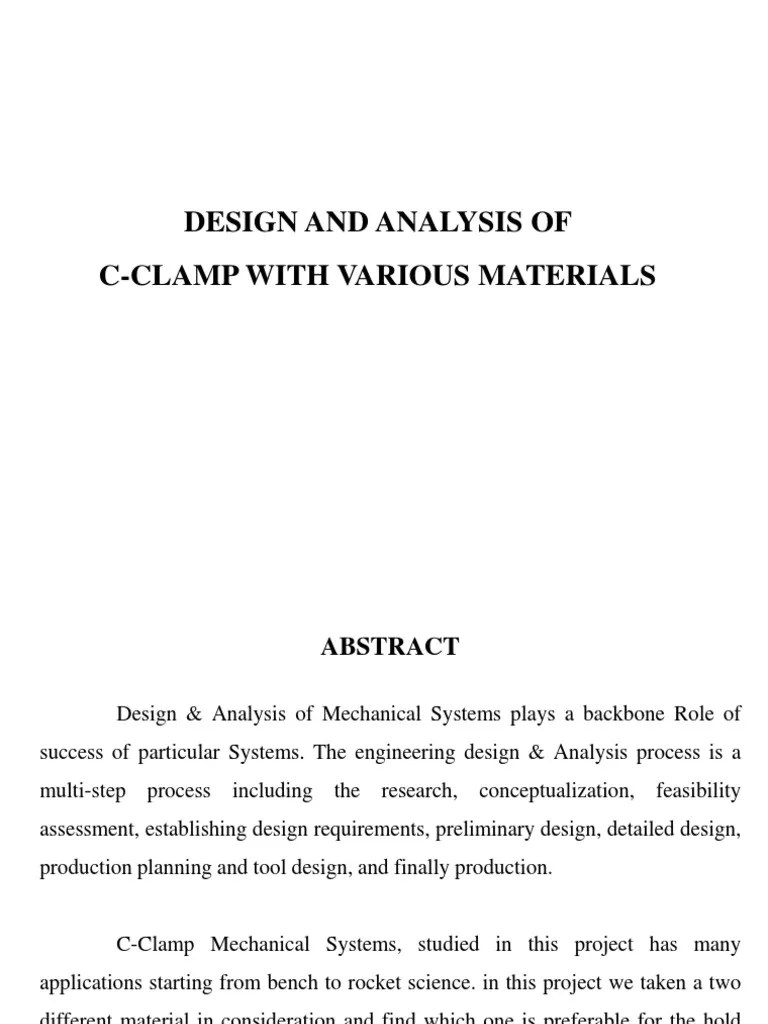 C Clamp PDF Engineering Design Process Bending