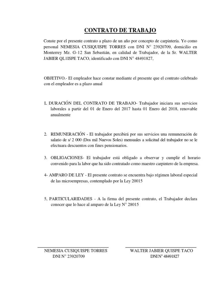 Contrato de Trabajo PDF