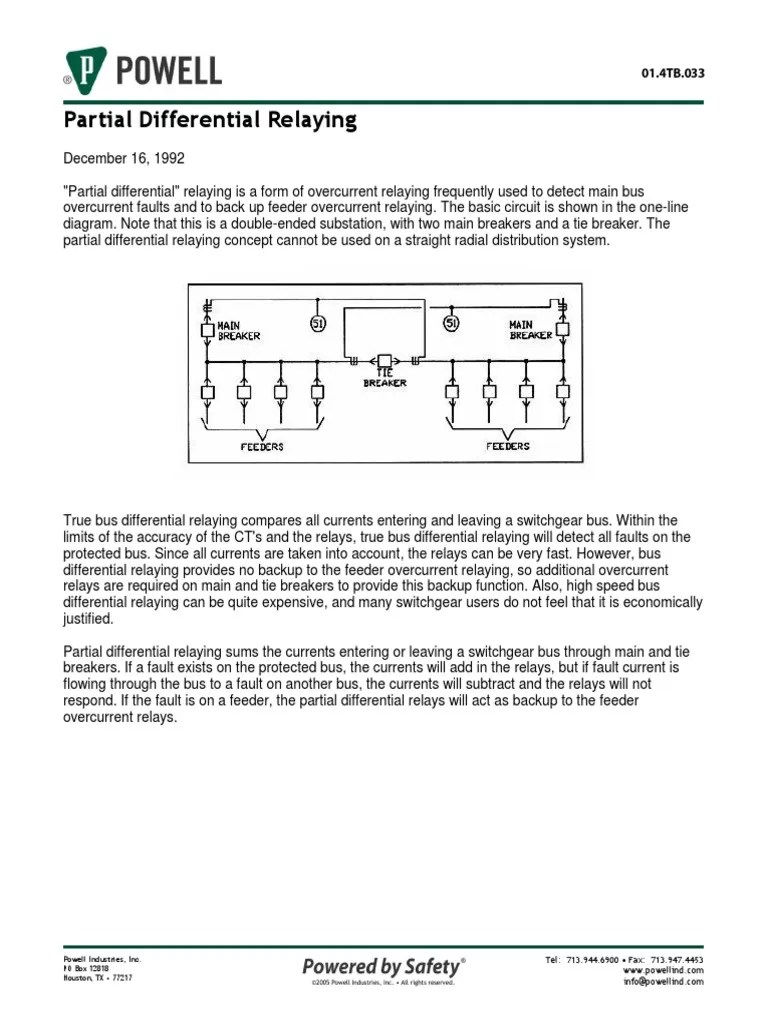 01.4TB.033 Partial Differential Relaying (Stuck Relay) PDF Relay