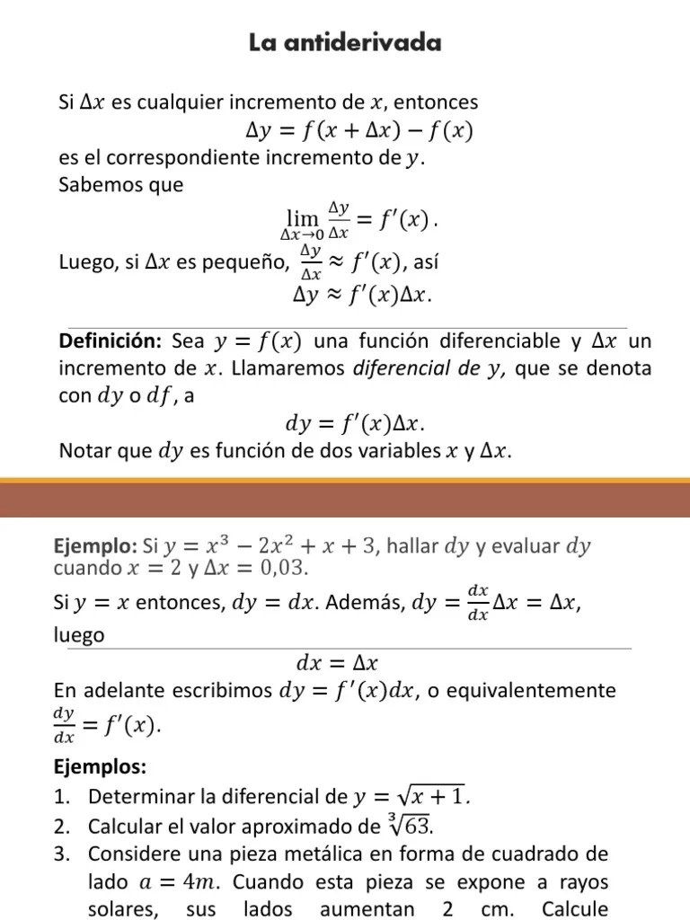 ANTIDERIVADA DEFINICION PDF