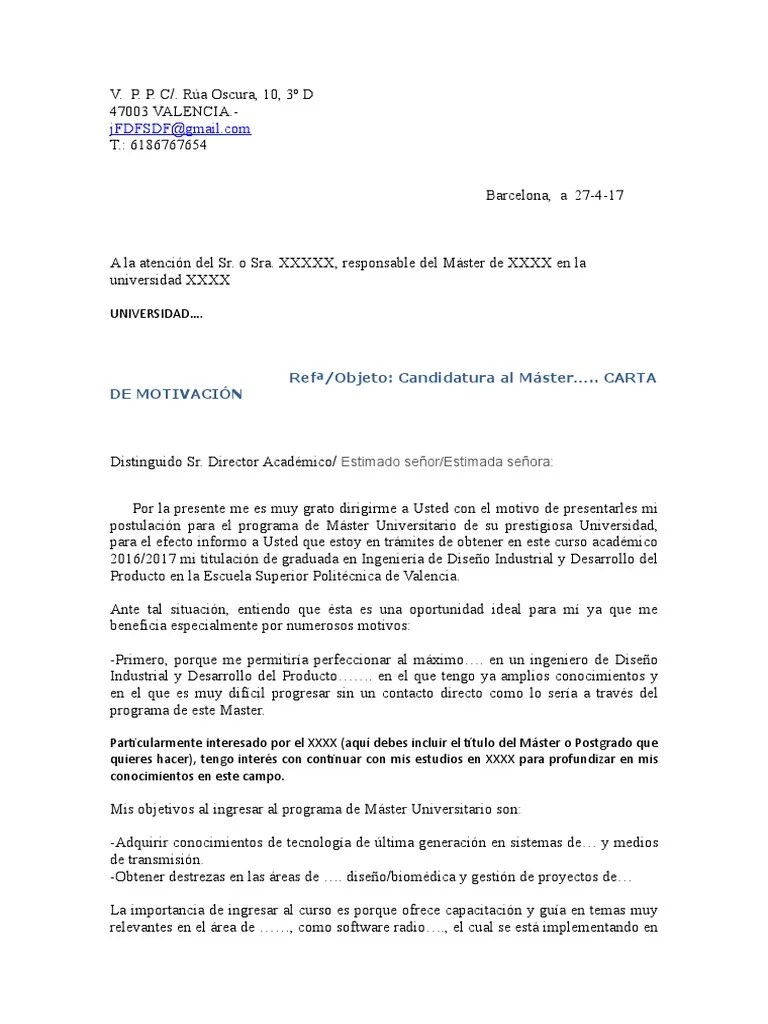 Carta de Motivacion_para Master Universitario Ingeniería Ciencia (general)