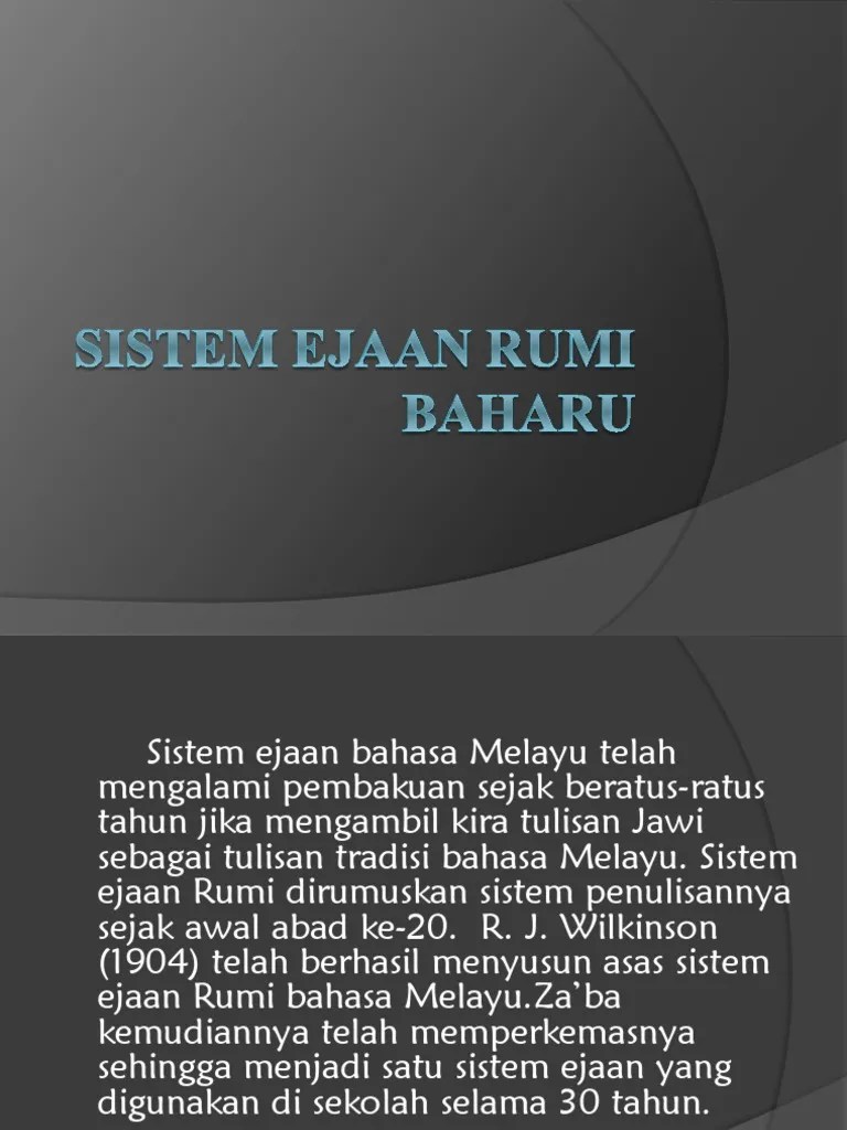 Sistem Ejaan Bahasa Melayu Eroope
