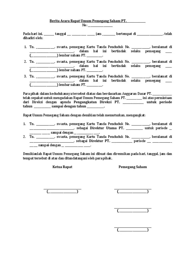 Berita Acara RUPS | PDF